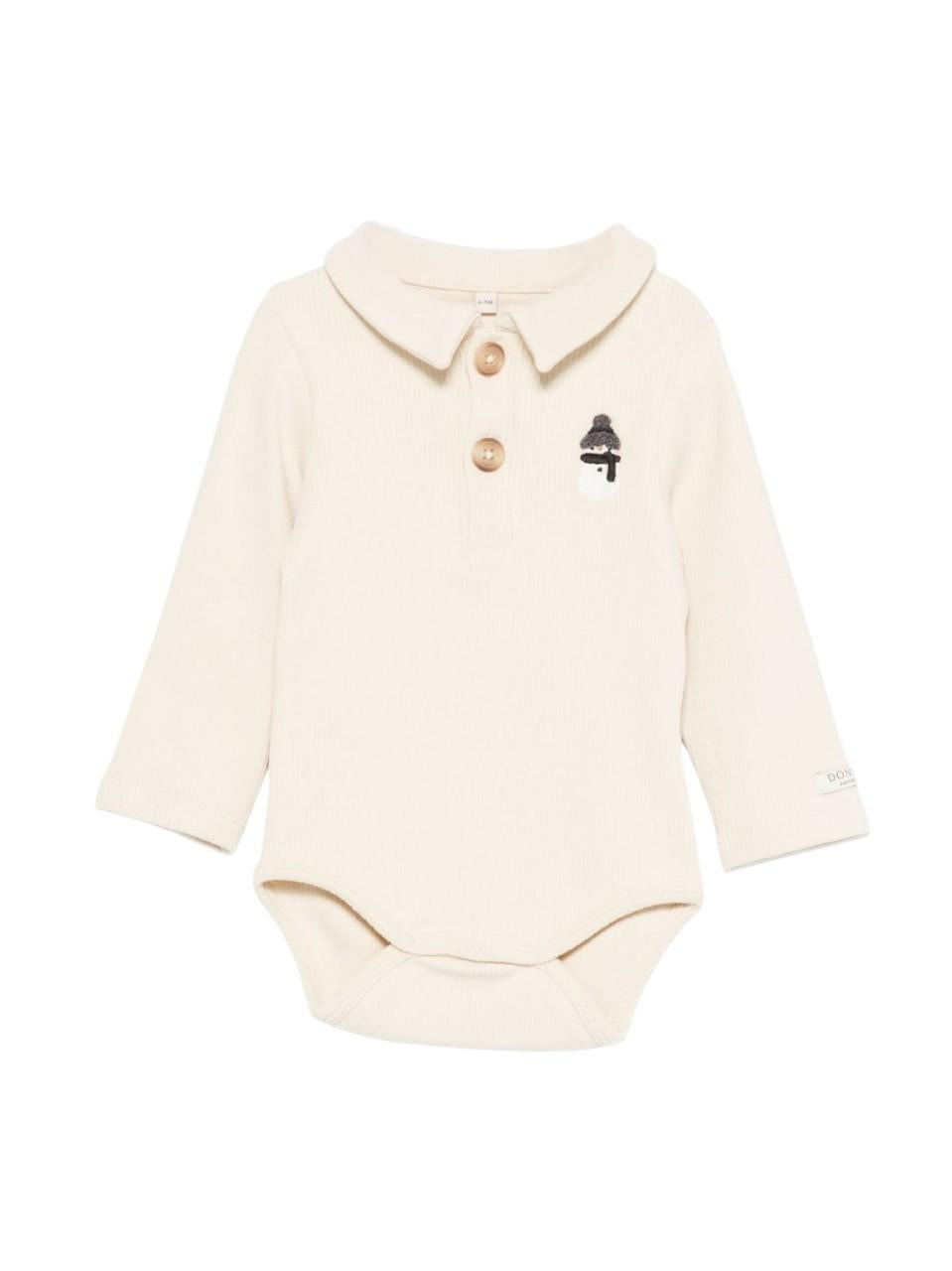 Tutina per neonato Donsje beige con ricamo pupazzo di neve 3042502 00004 DONSJE 