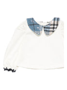 Camicia per neonata A'lapage bianca con colletto con motivo scozzese AL22NB OFF WHITE A'LAPAGE 