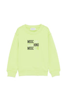 Felpa per bambini Moschino Kids verde con logo sul davanti HRF078LCA32 30355 MOSCHINO KIDS 