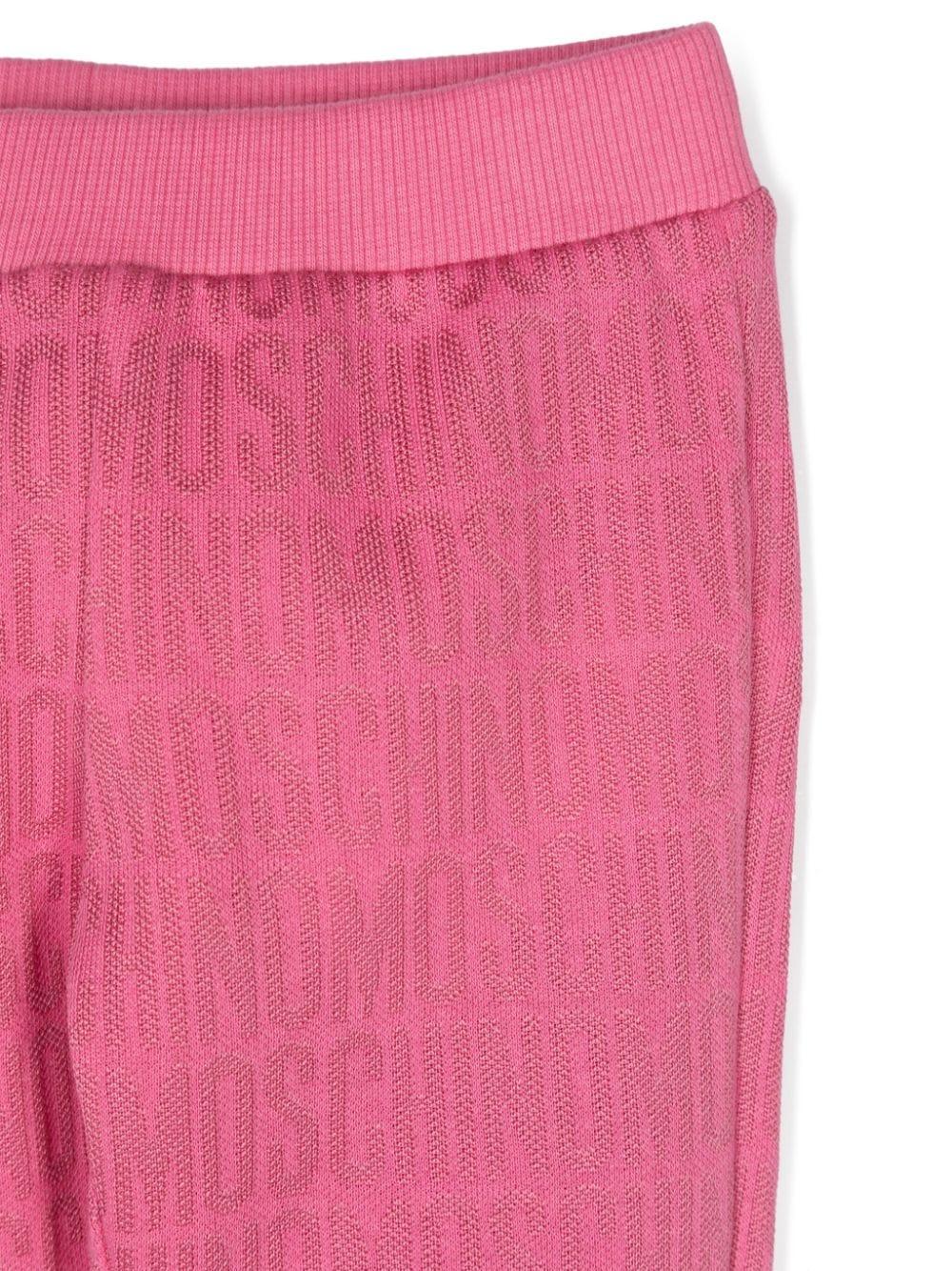 Tuta sportiva per neonata Moschino Kids rosa con logo jacquard MYK02PM0J03 86197 MOSCHINO KIDS 