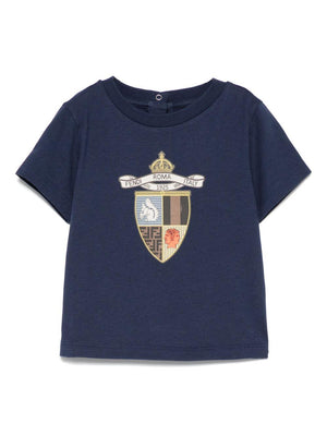 Fendi Kids blue printed baby T-shirt
