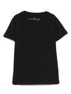T-shirt per bambina John Richmond Junior nero con logo e orlo dritto RGP25205TS BLACK JOHN RICHMOND JUNIOR 