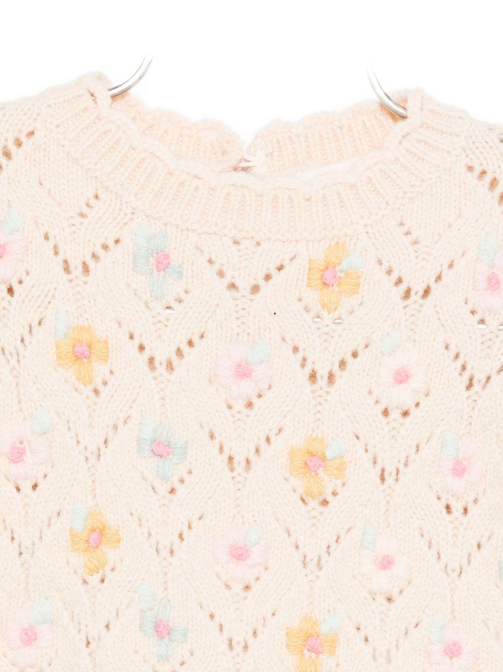 Maglione per neonata Louise Misha rosa con decorazione floreale FRC-W25-J0134 CREAM LOUISE MISHA 