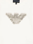 T-shirt per bambina Emporio Armani Kids bianco con ruches EG000476 AF16162 U0003 EMPORIO ARMANI KIDS 
