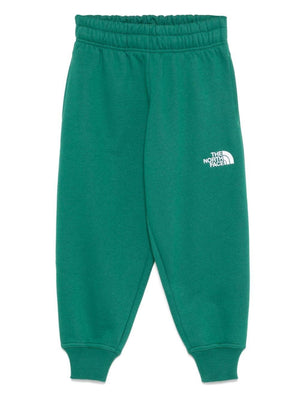 The North Face Kids Green Embroidered Track Pants with Two Side Pockets