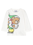 T-shirt per neonati Moschino Kids bianco con motivo Teddy Bear MSO00RLAA10 10063 MOSCHINO KIDS 