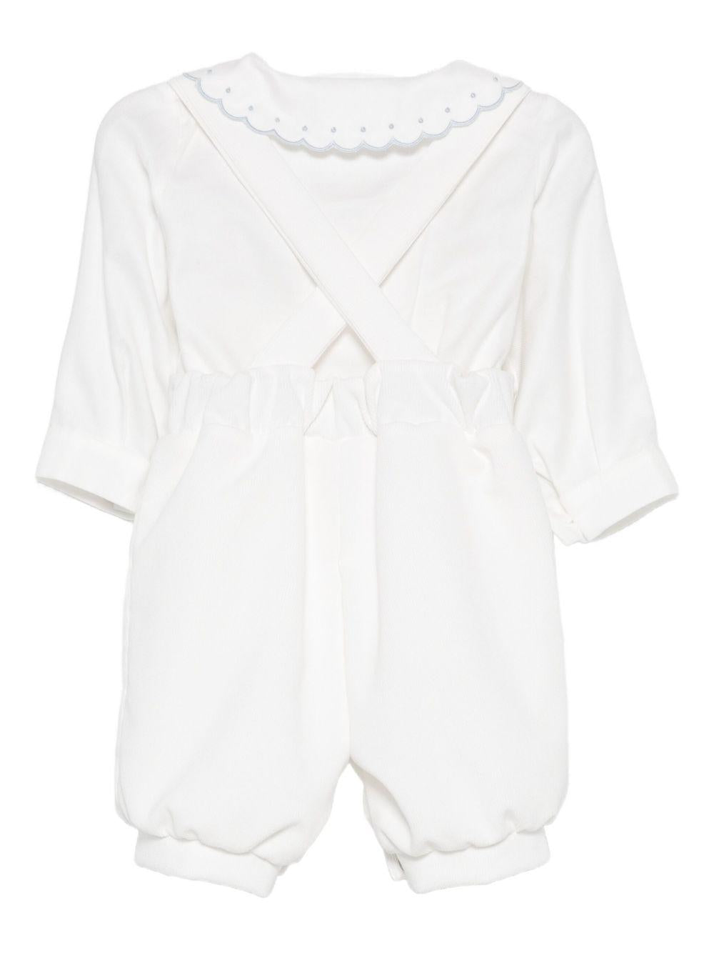 Set camicia e shorts per neonata La Stupenderia bianca con colletto smerlato 1TBCT33 V09AZZ LA STUPENDERIA 