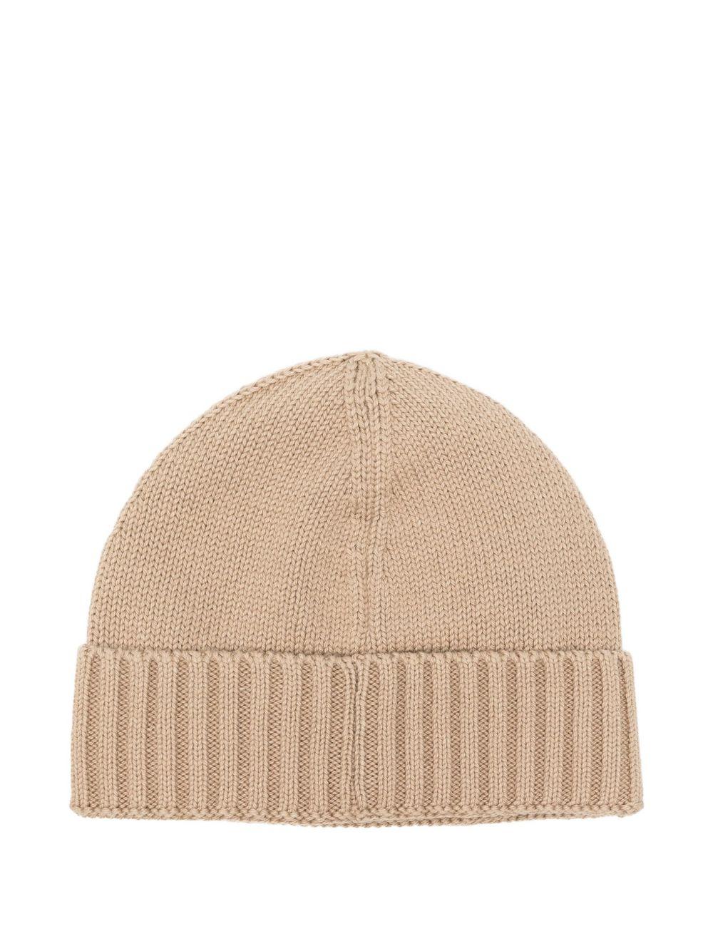 Berretto per bambino Stone Island Junior beige con toppa con logo K2S16N100005S01A2 V0095 STONE ISLAND JUNIOR 