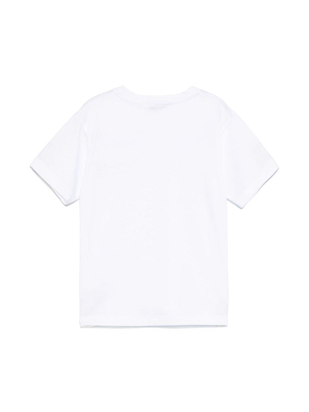 T-shirt per bambino Paolo Pecora Kids bianco con finto dettaglio tasca PP3887 B-TABACCO PAOLO PECORA KIDS 