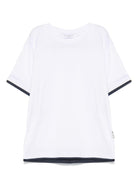 T-shirt per bambino Paolo Pecora Kids bianco con design a strati PP3912 B-BLU PAOLO PECORA KIDS 
