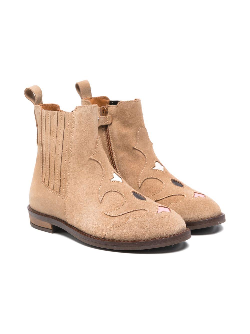 Stivali per bambina Rondinella beige con dettagli applicati 12300D 5683 RONDINELLA 
