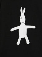 Felpa per bambino Rick Owens Kids nera con stampa grafica coniglio sul davanti BG02E5266 RNEP8P 0911 RICK OWENS KIDS 