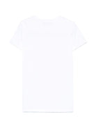 Abito con logo in rilievo per bambina Balmain Kids bianco con girocollo BW1B11 Z0082 100NE BALMAIN KIDS 