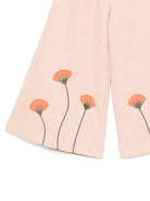 Pantaloni per bambina Donsje Fifis rosa con applicazione a fiori 4092301 00108 DONSJE 