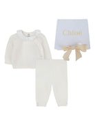 Set tuta e pantaloni sportivi per neonata Chloé Kids bianco con colletto con ruches C20778 117 CHLOE' KIDS 
