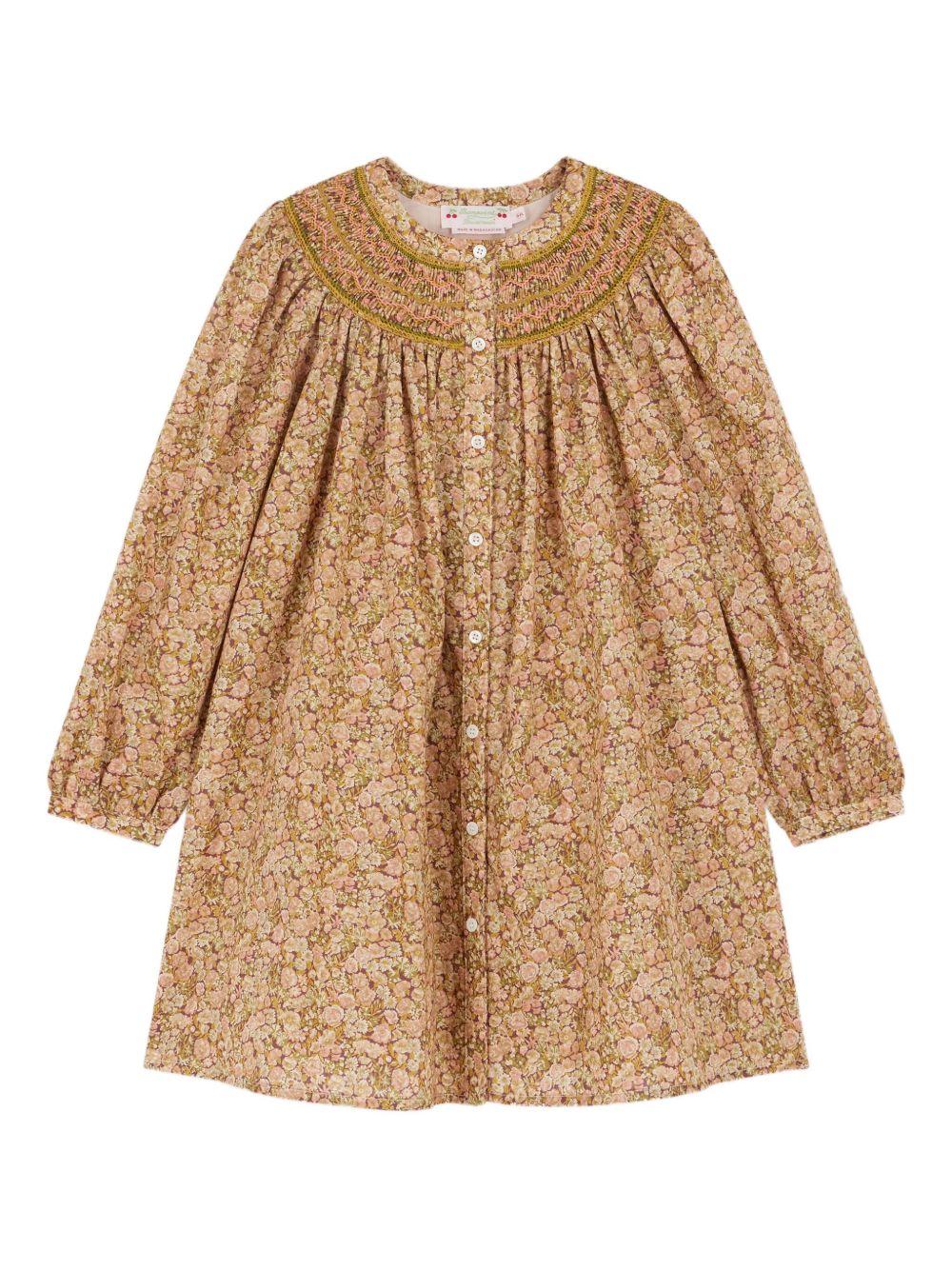 Abito per bambina Bonpoint giallo con stampa a fiori W05GDRW00051 522C BONPOINT 