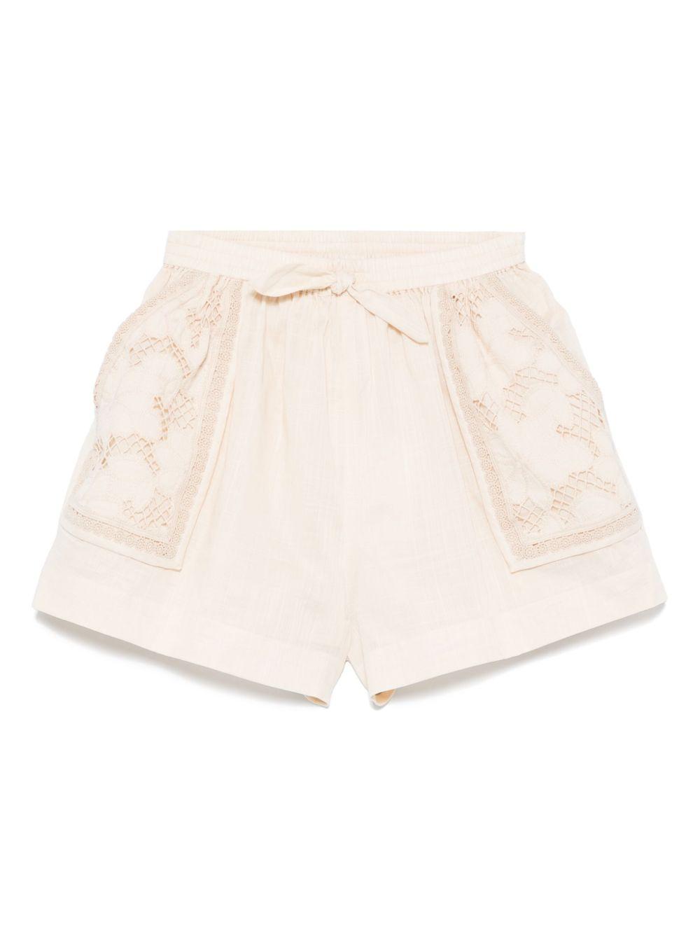 Shorts per bambina ZIMMERMANN Kids Lucky beige con decorazione con punto inglese 3865AS S252 ZIMMERMANN KIDS 