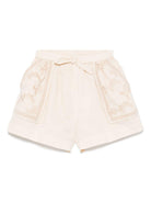 Shorts per bambina ZIMMERMANN Kids Lucky beige con decorazione con punto inglese 3865AS S252 ZIMMERMANN KIDS 