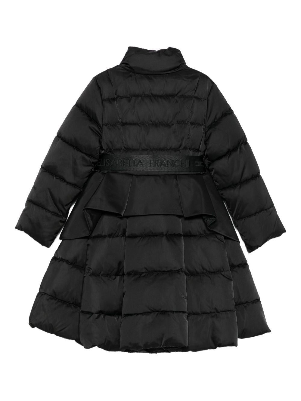 Cappotto per bambina Elisabetta Franchi La Mia Bambina nera con dettaglio volant EFGB132CNY298 N000 ElISABETTA FRANCHI 