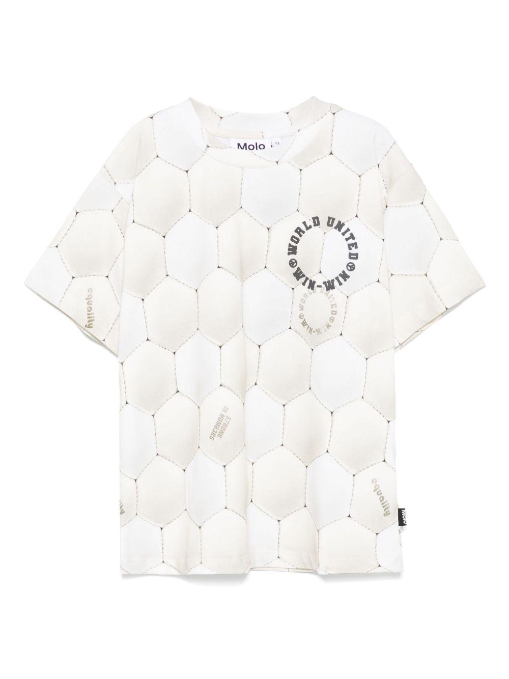 T-shirt per bambino Molo Riley beige con stampa all-over 1S25A215 9360 MOLO 