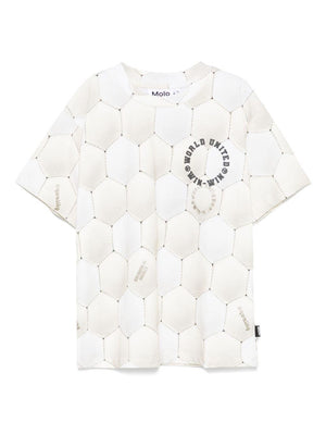 T-shirt per bambino Molo Riley beige con stampa all-over
