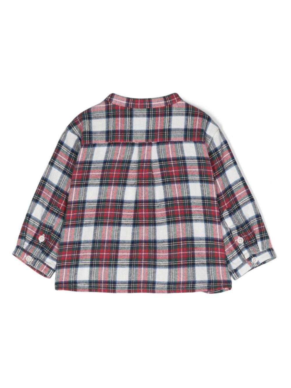 Camicia per neonato Molo Enoz a quadri rosso e bianco con colletto alla coreana 6W24C202 8991 MOLO 