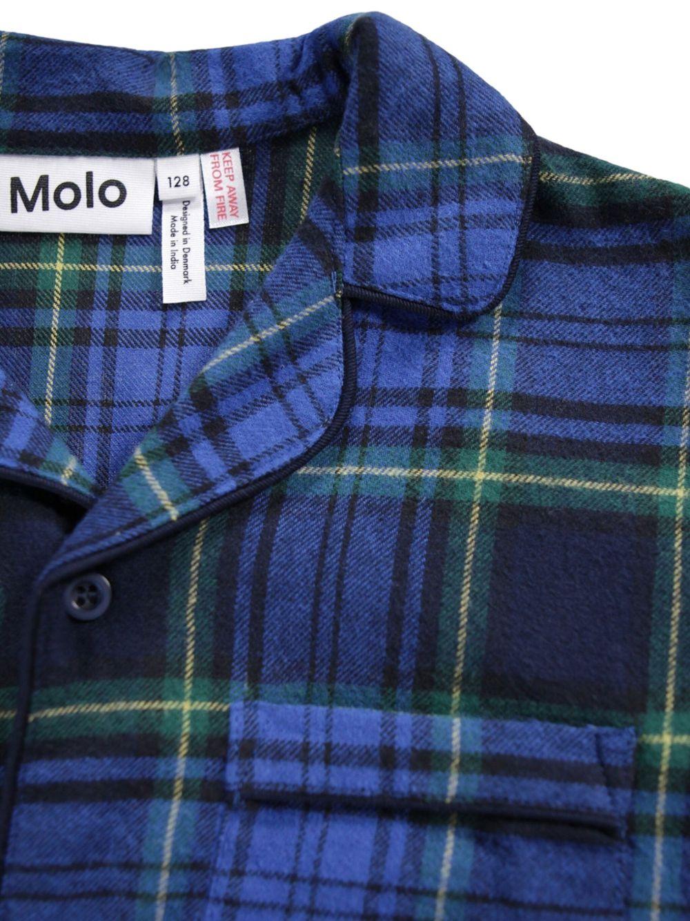 Pigiama Lex per bambino Molo blu con motivo a quadri 6W25R504 5979 MOLO 