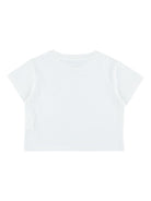 Maglietta per bambina Stella McCartney Kids bianca con logo circolare sul davanti TY8D22 Z0434 100 STELLA McCARTNEY KIDS 