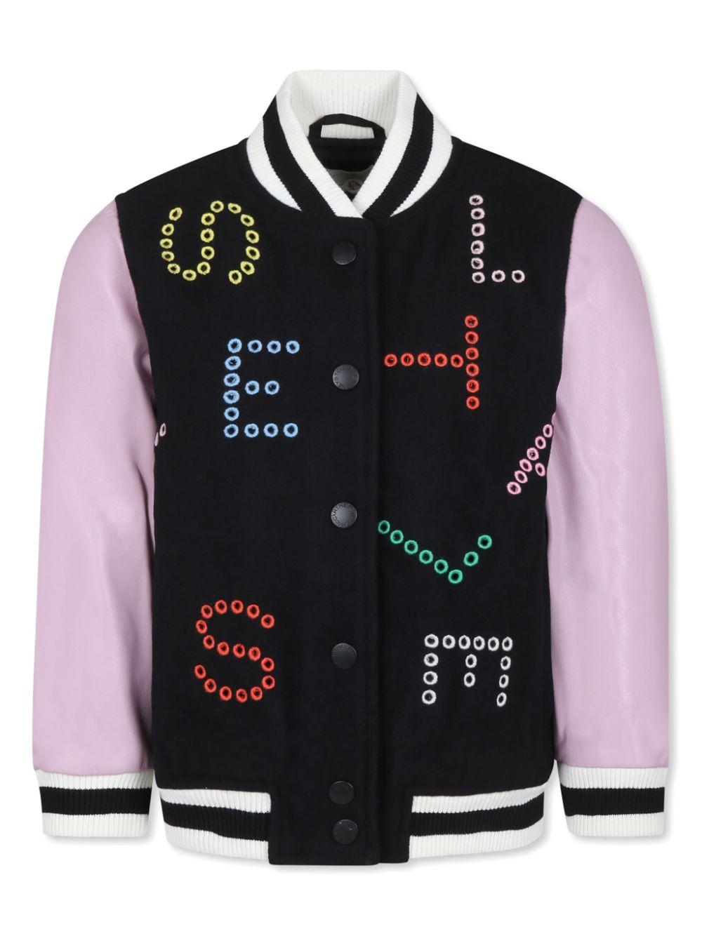 Bomber per bambina Stella McCartney Kids nero con ricamo TV2C27 Z2101 930EM STELLA McCARTNEY KIDS 