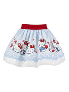 Gonna per bambina Monnalisa Hello Kitty azzurro con stampa 11G704 7606 9958 MONNALISA 