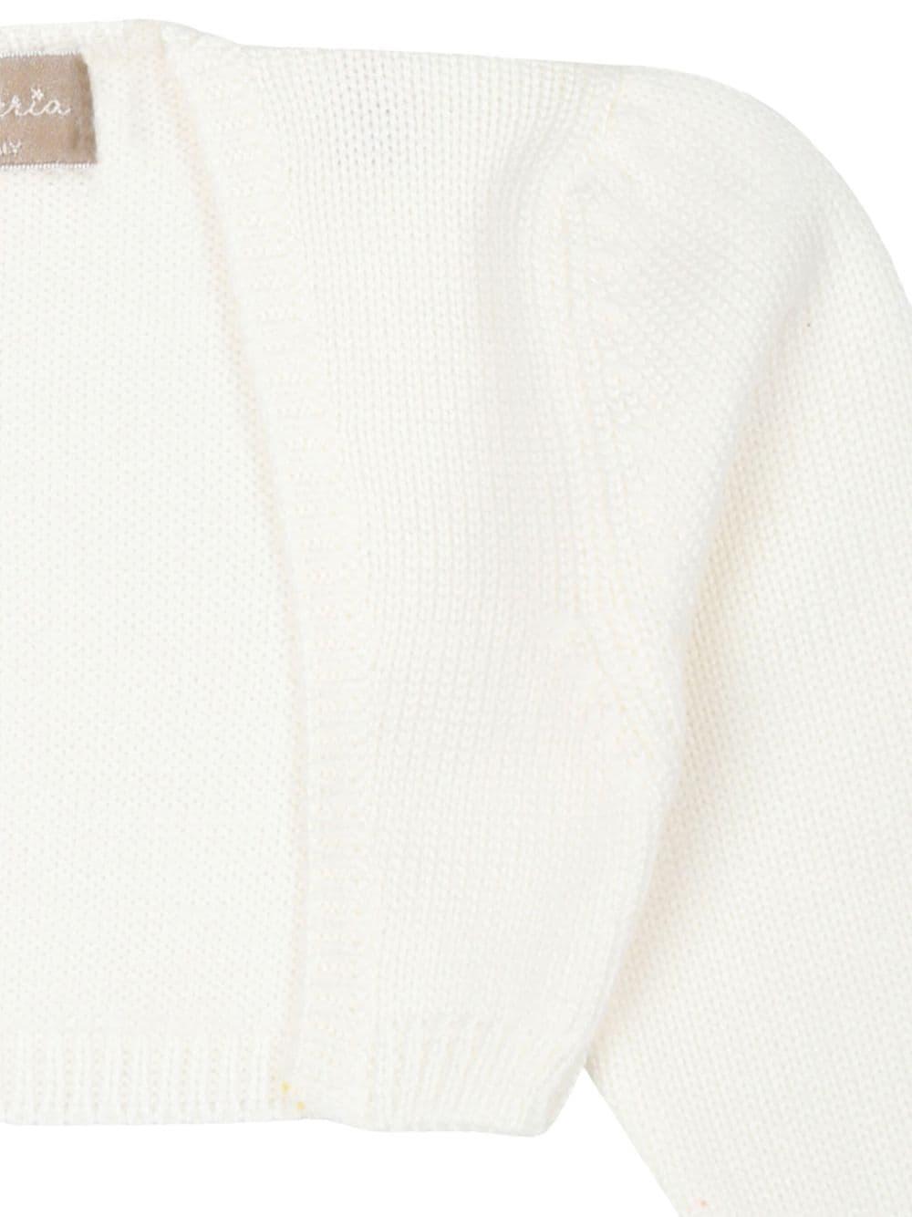 Cardigan bianco per neonato con parte frontale aperta La Stupenderia WCSP62 800 LA STUPENDERIA 