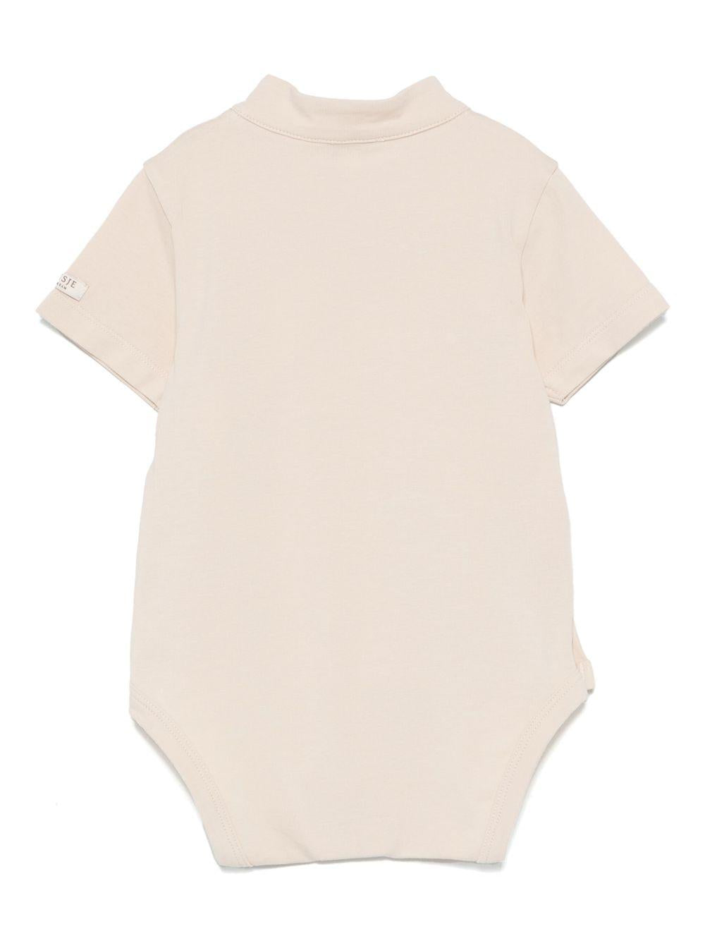 Body per neonata Donsje Frenky beige con dettaglio con ricamo ad ape 3036401 00037 DONSJE 