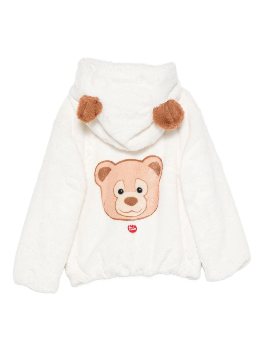 Giubbino per bambina MC2 Saint Barth Kids bianco con applicazione orecchie da orso HYSO002 00355I MC2 ST. BARTH KIDS 