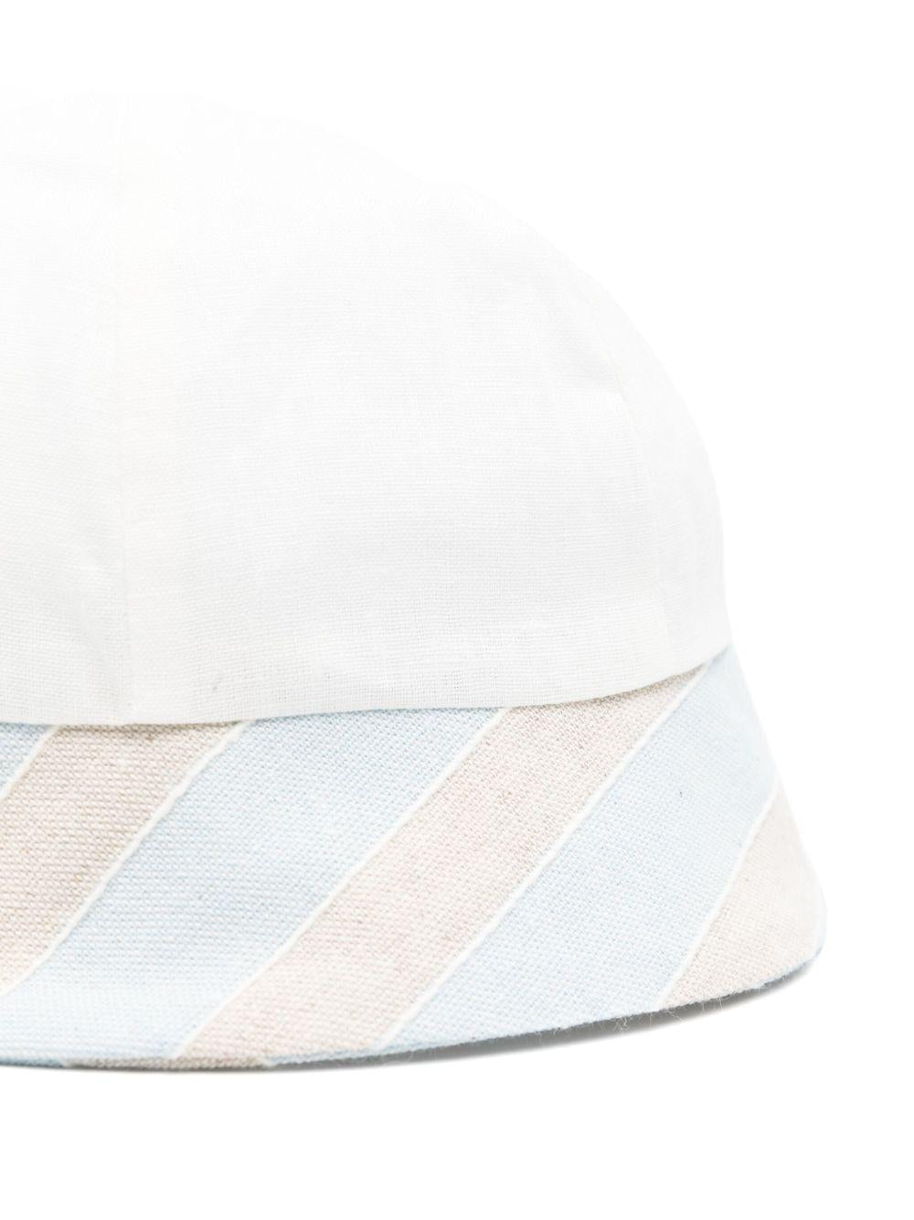 Cappello per neonata La Stupenderia bianco con orlo a contrasto e corona rotonda TBCP53D02 R49 LA STUPENDERIA 