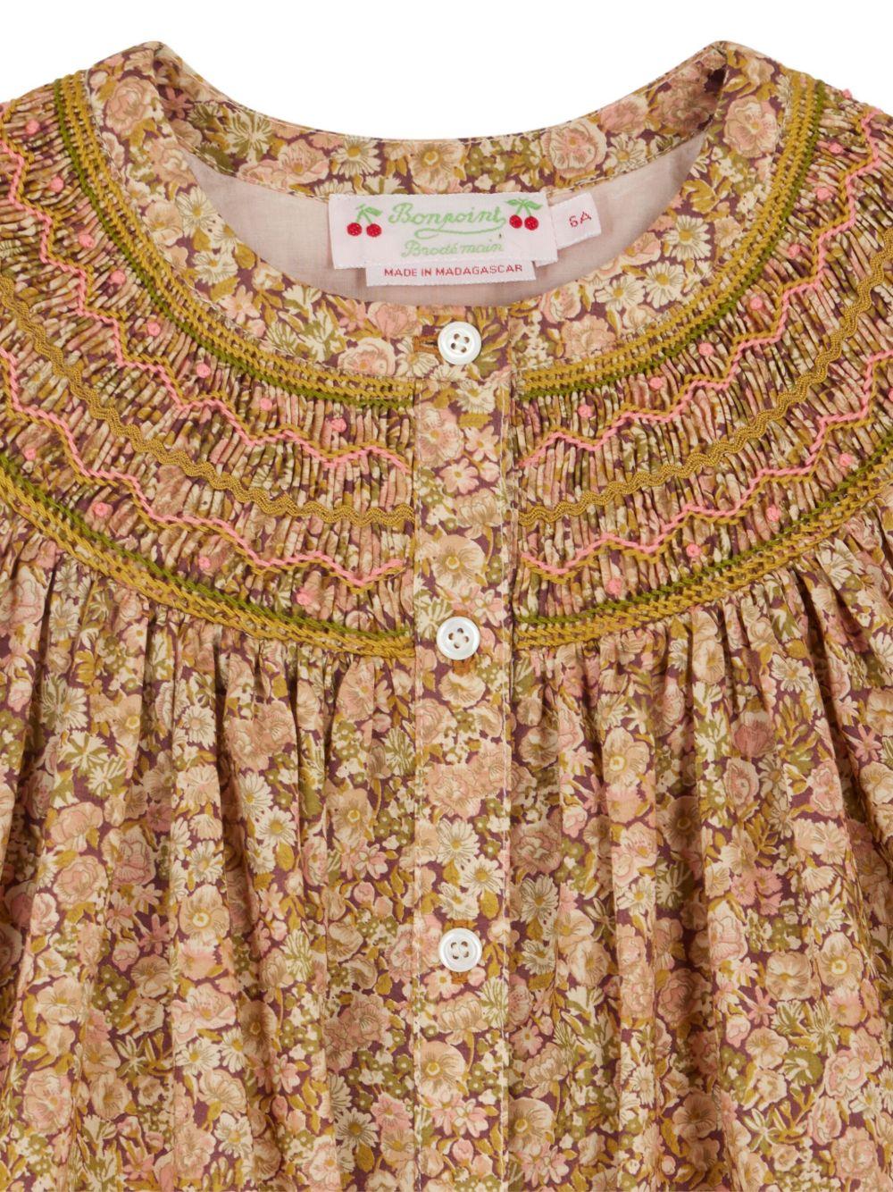 Abito per bambina Bonpoint giallo con stampa a fiori W05GDRW00051 522C BONPOINT 