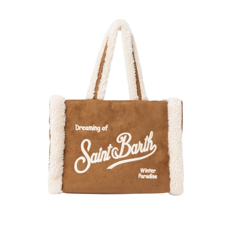 Borsa Colette per bambina MC2 Saint Barth Kids marrone con dettagli in shearling COL0031 00486I MC2 ST. BARTH KIDS 
