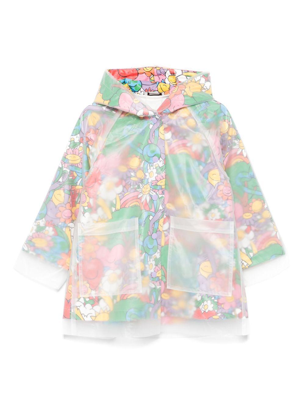 Impermeabile per bambina Stella McCartney Kids verde a fiori TX2A40 Z3057 999MC STELLA McCARTNEY KIDS 