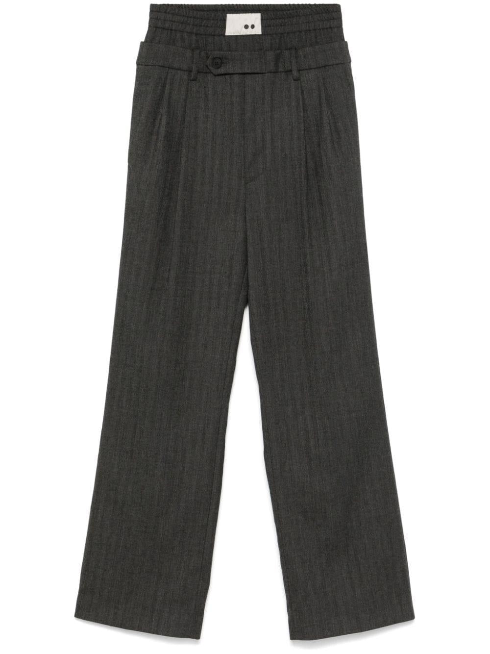 Pantaloni per donna The M grigio con motivo a spina di pesce COSTANZA-S ANTRACITE THE M 