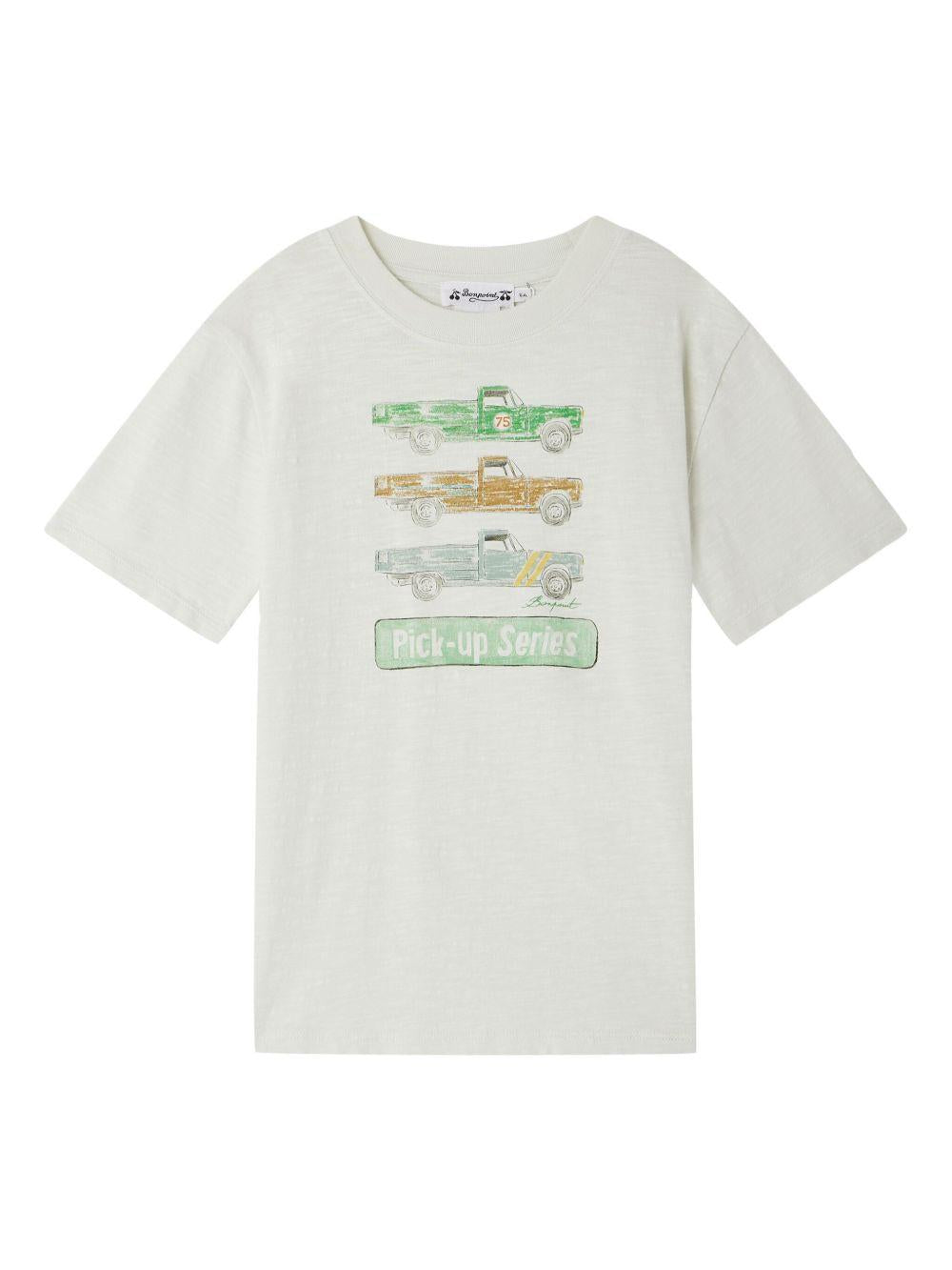 T-shirt per bambino Bonpoint Thibald bianco con stampa sul davanti S05BTSK00012 193 BONPOINT 