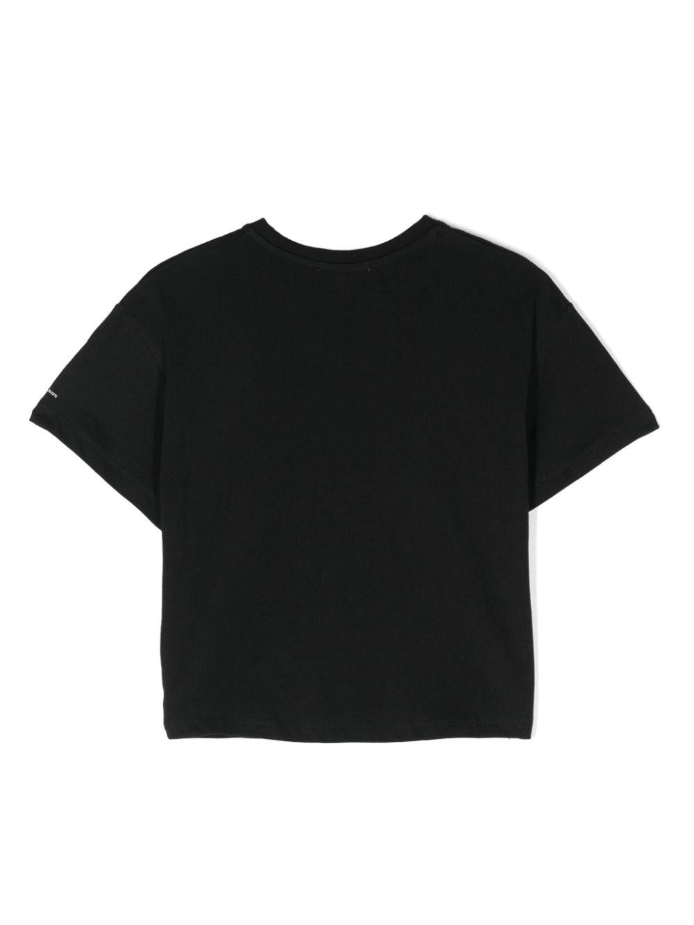 T-shirt con stampa per bambina Calvin Klein Kids nero con scollo rotondo IG0IG02136 BEH CALVIN KLEIN KIDS 
