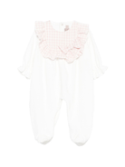 Tutina per neonata La Stupenderia bianca con motivo a quadretti arricciati 1TBTT04 L02 LA STUPENDERIA 