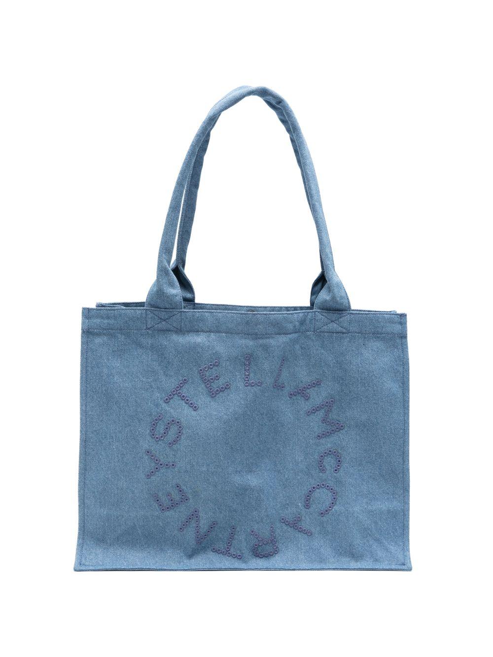 Borsa tote per bambina Stella McCartney Kids denim con logo sul davanti TY0A98 Z3618 600 STELLA McCARTNEY KIDS 