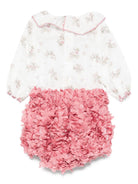Tutina per neonata La Stupenderia rosa con pantaloni a campana con volant 1CBCT04 X42T24 LA STUPENDERIA 