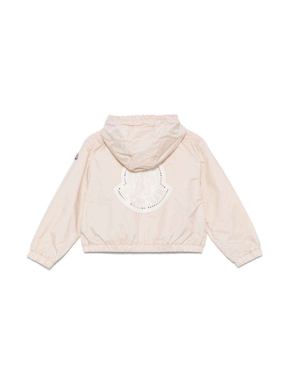 Giubbino per bambina Moncler Enfant beige con due tasche superiori a marsupio K19541A0008053A5E 21G MONCLER ENFANT 