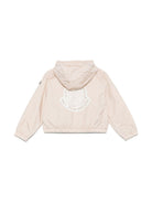 Giubbino per bambina Moncler Enfant beige con due tasche superiori a marsupio K19541A0008053A5E 21G MONCLER ENFANT 