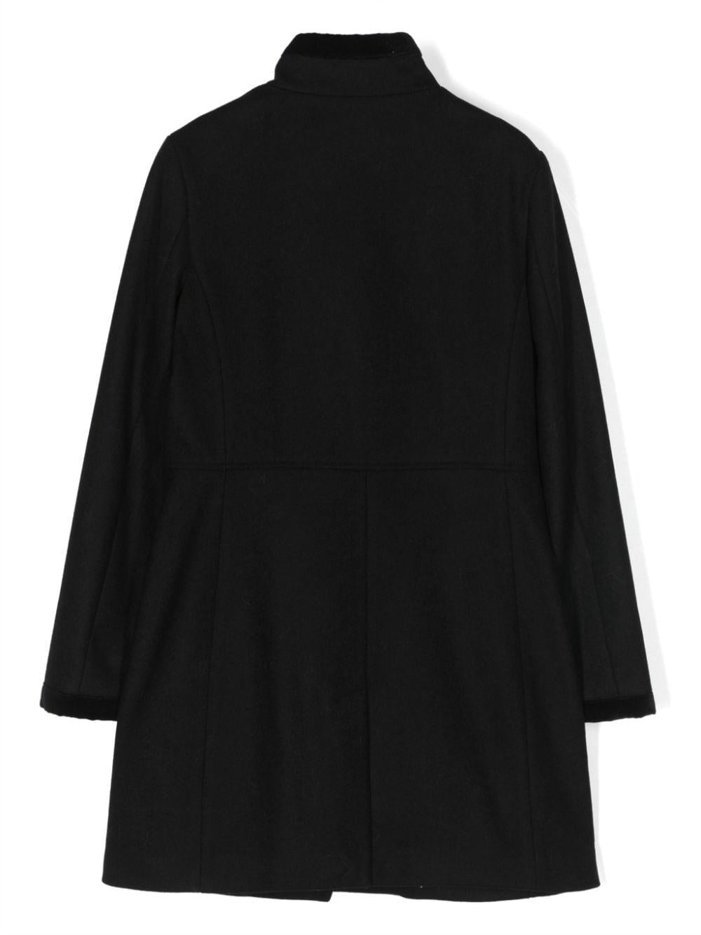 Cappotto per bambino Fay Kids nero a collo alto con chiusura frontale con bottoni FT2A10 E0051 930 FAY KIDS 