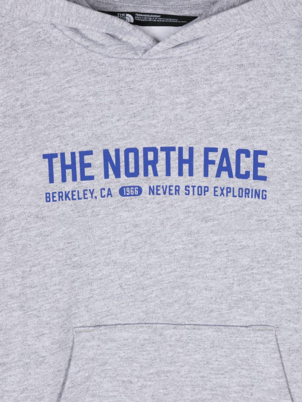 Felpa per bambino The North Face grigio con cappuccio con stampa logo NF0A89HB DYX1 THE NORTH FACE 