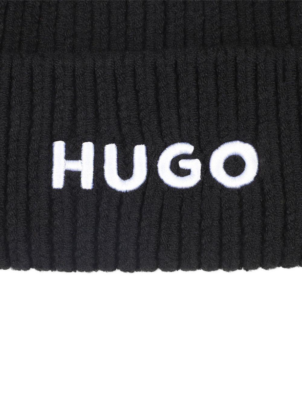 Berretto per bambino Hugo Kids nero con logo ricamato sul davanti G00545 09B Hugo 