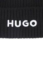 Berretto per bambino Hugo Kids nero con logo ricamato sul davanti G00545 09B Hugo 