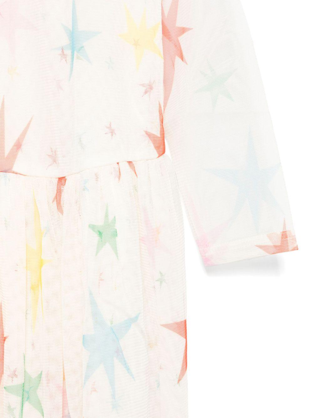 Abito per bambina Stella McCartney Kids bianco con stampa a stelle TV1C90 Z2089 186MC STELLA McCARTNEY KIDS 